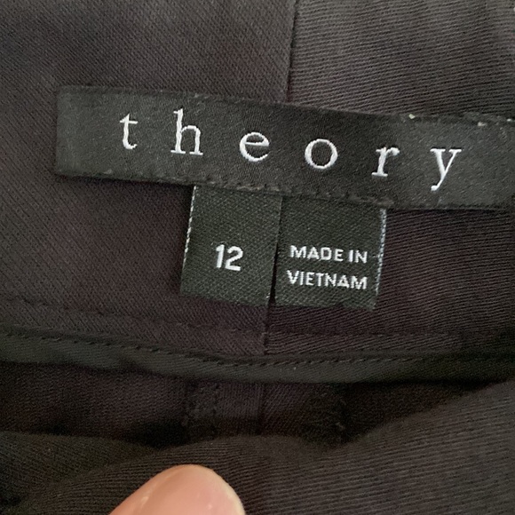 Women's Theory Pleated Trousers size 12 black - Picture 2 of 5